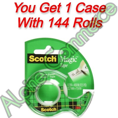 #ad *144 Packs* 3M Scotch Magic Invisible Matte Finish Tape 0.5quot; x 450quot; Rolls 104 $159.99
