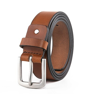 #ad Men’s beltsFull Grain Genuine Leather Casual Dress Jeans Belts for Men $13.98
