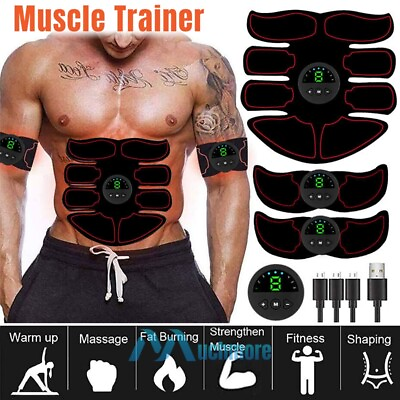 #ad ABS Stimulator Toner Fitness Belts Exerciser EMS Abdominal Muscle Toning Trainer $17.87