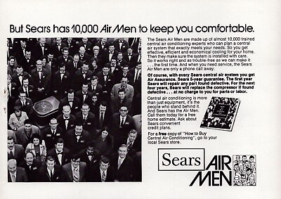 #ad #ad Sears Air Men Air Conditioning Cool Home Assurance 1973 Vintage Print Ad C 3.1 $13.49