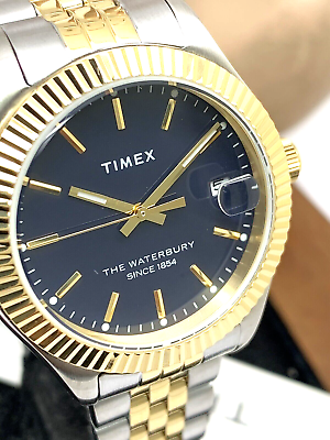 #ad Timex Women#x27;s Watch TW2V31600 Waterbury Quartz Blue Dial Two Tone Steel 34mm $112.48