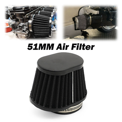#ad Air Filter 2in Air Intake High Flow Cone Filter Black For Motorcycle ATV Scooter $15.29