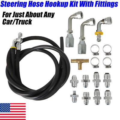 #ad Steering Hose Hookup Kit Fittings For Hydroboost Power Brake Rubber Booster Kit $165.99
