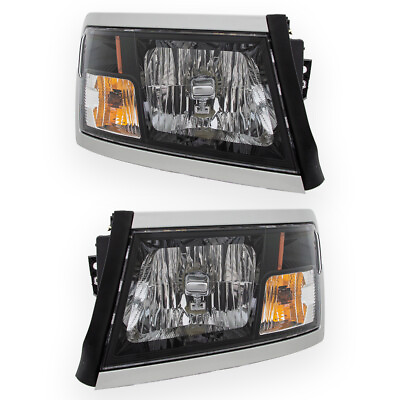 #ad Headlights Lamps for 08 11 Dodge Dakota Black Bezel Left amp; Right Pair Set $206.00