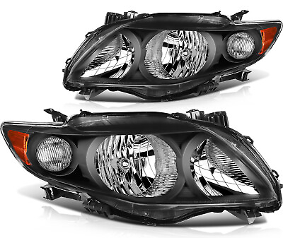 #ad Headlight Assembly Fits 2009 2010 Toyota Corolla LE S CE XLE XRS Black Housing $64.88