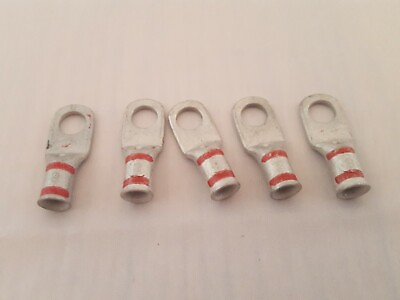 #ad Compression Lug Red 8 with 1 4quot; hole lot of 5 $2.50
