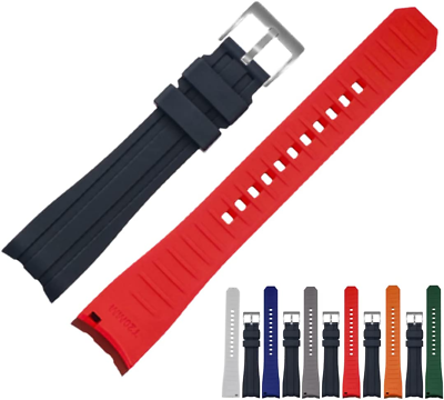 #ad Top Grade Ames Silicone Quick Release Curved Lug End Watch Strap Watch Band for $44.99