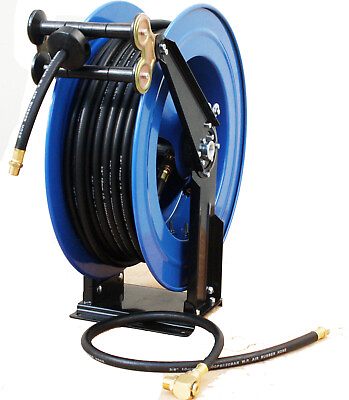 #ad Auto Retractable 100#x27; Air Hose Reel Ceiling Wall Mount amp;100ft Rubber Hose 300psi $269.99