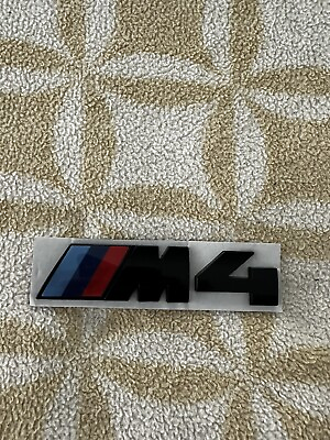 #ad BMW M4 Black Competition Genuine Rear Trunk Emblem quot;M4quot; Decal Badge NEW $18.99