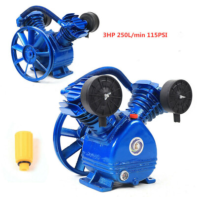 #ad 3 HP 2 Piston V Style Twin Cylinder Air Compressor Pump Motor Head Single Stage $114.95