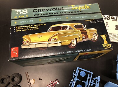 #ad RARE AMT ORIGINAL ISSUE #2758 1958 Chevy Impala. 3 in 1 Customizing Kit. NOS $125.00