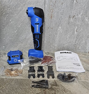 #ad Kobalt KMT 124B 03 24V Max Oscillating Tool Kit 18 Pieces tool bag $79.99