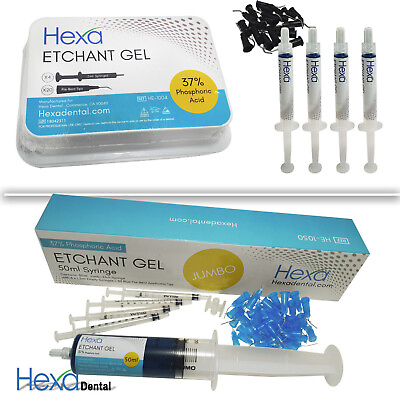 #ad Hexa Dental High Quality Etch Etchant Gel 37% Size Optional Syringe Blue Jumbo $13.99