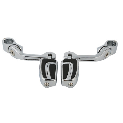 #ad 1 1 4quot; Engine Guard Highway Footpegs Long Angled Mount Fit For Harley Touring $69.99