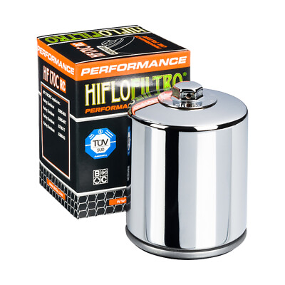#ad Hiflofiltro HF170CRC Chrome Racing Oil Filter Harley Davidson Motorcycle $15.95
