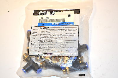 10 NOS SMC 6mm Push On Pneumatic Air CONNECTORS ONE TOUCH UNIFIT KQY06 U02 $47 C $25.00
