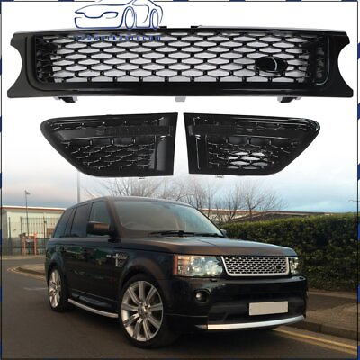 #ad Front Mesh Grille Air Side Vents SET Black For 2010 2013 Range Rover Sport $83.40