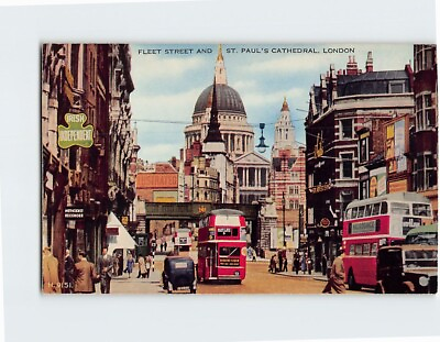 #ad Postcard Fleet Street And St. Paul#x27;s Cathedral London England $8.37