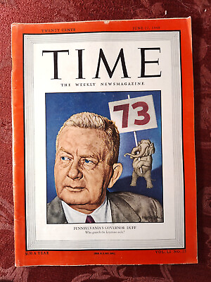 #ad #ad TIME Magazine June Jun 21 1948 6 21 48 PENNSYLVANIA JAMES DUFF $22.00
