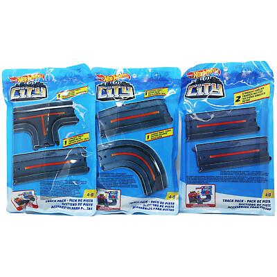 #ad Hot Wheels City Track Pack Accessories Three Sets Each with 2 Pieces New $26.19