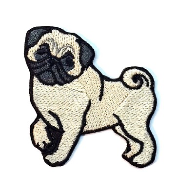#ad Pug Iron On Embroidered Patch $12.99