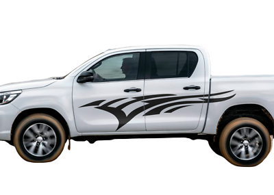 #ad 2 PCS Graphic Vinyl Racing Stripe Car Sticker For Toyota Hilux Side Door Decals $66.99