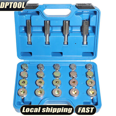 #ad Oil Pan Thread Repair Set 64pc Sump Gearbox Drain Plug Tool Kit M13 M20 $35.00
