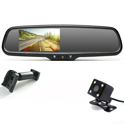 #ad #ad 4.3#x27;#x27; Car Replacement Rear View Mirror Monitor Backup Camera Kit For Jeep Toyota $49.99