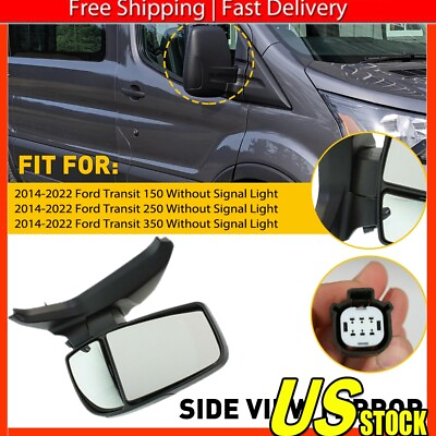 #ad Door Side Mirror for 2014 22 Power Non Heated Passenger FORD Transit 150 250 Rh $75.89