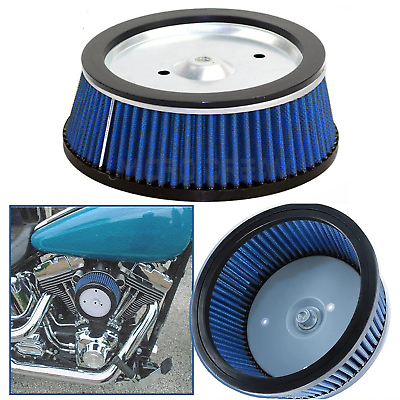 #ad Blue Big Sucker Stage Air Filter Cleaner Element for 99 17 Harley Dyna Softail $17.99
