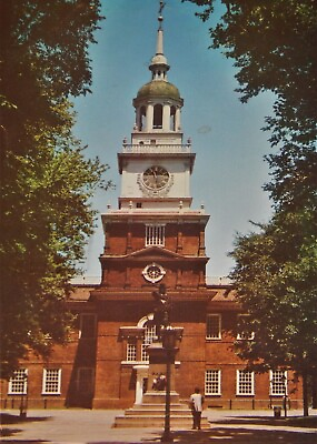 #ad Vintage Postcard PHILADELPHIA PA 1963 Front of Independence Hall To CA $3.50