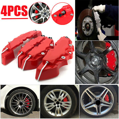 #ad 4PCS Red Car Universal Disc Brake Caliper Covers FrontRear Car Brake Accessorie $12.59