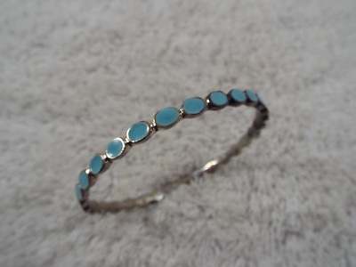 #ad Silvertone Blue Bracelet D50 $3.58