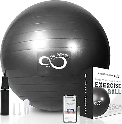 #ad Live Infinitely Exercise Ball 55cm 95cm Extra Thick Professional Grade Balance $18.19