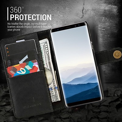 #ad Slim Leather Removable Wallet Magnetic Flip Case Cover For Samsung Galaxy Note 9 $15.19