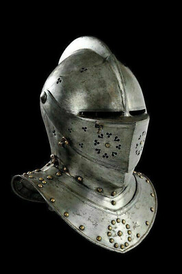 #ad Medieval Knight Tournament Close Armor Helmet Replica best look 18GA SCA LARP $129.05