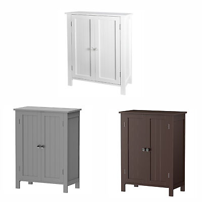 #ad 3 Colors Wooden Storage Cabinet w 2 Doors Bathroom Floor Kitchen Cupboard $50.99