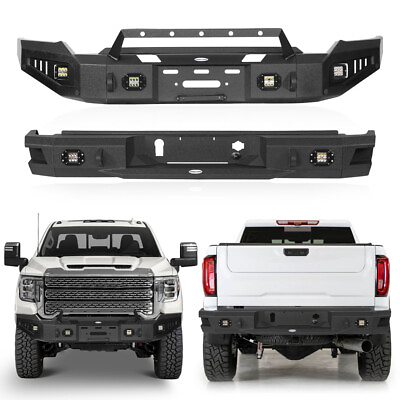 #ad Front side Protection Front Rear Bumper Fit 2020 2023 GMC Sierra 2500 3500 Steel $999.59