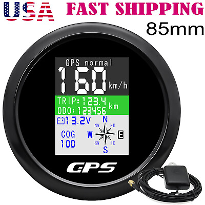 #ad 85mm Waterproof Digital GPS Speedometer Odometer Voltmeter for Boat Car Truck US $41.76