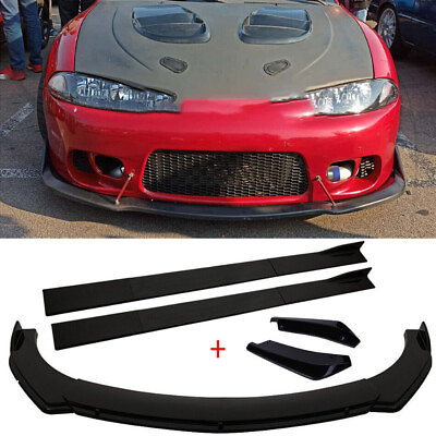 #ad For Mitsubishi Eclipse Front amp; Rear Bumper Lip Spoiler Kit Side Skirts Glossy $99.99