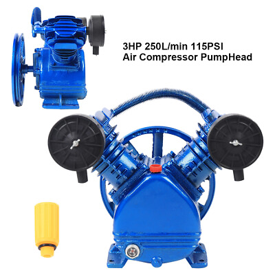 #ad #ad USA 3HP Air Compressor Pump Replacement Twin Cylinder V Style Head Mount 2Piston $120.70