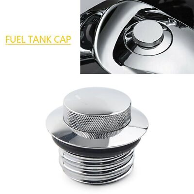 #ad Motorcycle Pop up Tank Gas Cap Chrome Vented Flush Mount CNC Cap Fuel for Harley $9.49