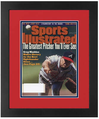#ad Greg Maddux Braves Vntg Sports Illustrated Mag 1995 Original Matte Framed 14x17 $94.00
