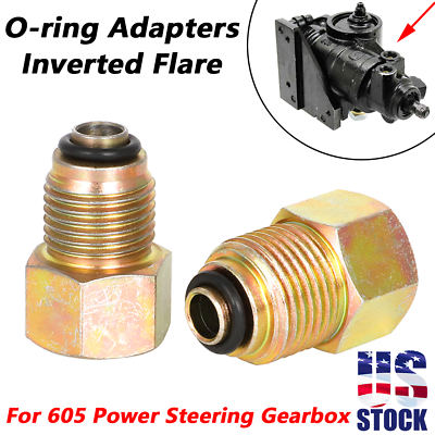 #ad US Power Steering Adapter 605SOL Fitting Inverted Flare Steering Box O Ring Hose $16.39