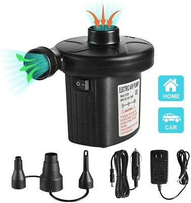 #ad Electric Air Pump For Inflatable air mattress Camping Bed Pool car toys portable $13.99