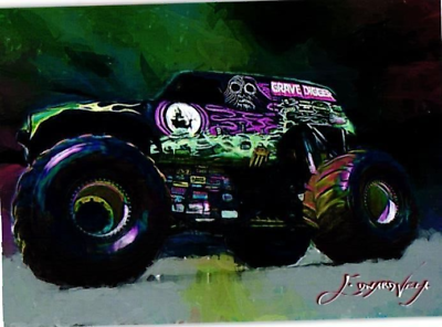 #ad Grave Digger 2018 Authentic Artist Signed Limited Edition Card 48 of 50 $19.95