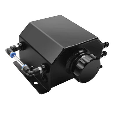 #ad Universal 1L Coolant Radiator Overflow Tank Reservoir Expansion Black Aluminum $39.59