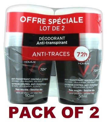 #ad Vichy HOMME 72hr Anti Perspirant Deodorant Extreme Control 2 x 50ml $25.99