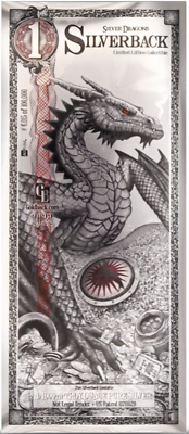 #ad 1 Silver Dragon Silverback Limited Edition Note .999 Fine Silver Foil IN STOCK $19.95