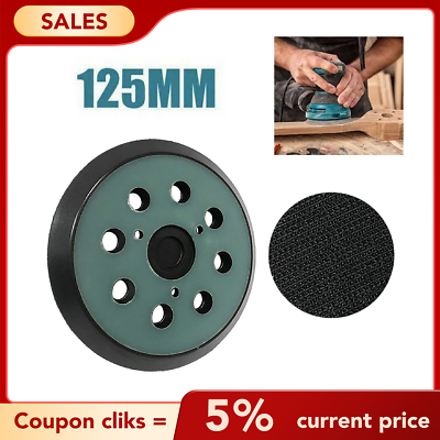 #ad 5 Inch 125 mm 8 Hole Orbital Sander Replacement Spare Base Sanding Backing Pad $6.52